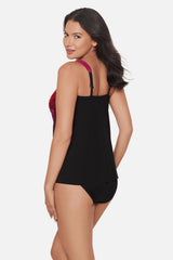 Dazzle Tankini Top in Petali Rosa Black/Multi | Miraclesuit