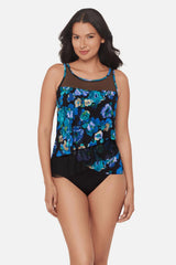 Mirage Tankini Top in Secret Garden Black/Multi | Miraclesuit