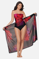 Pareo Cover Up in Petali Rosa Black/Multi | Miraclesuit