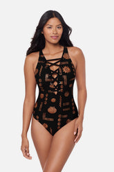 Magicsuit Steffi One Piece in Clamdigger Black/Multi | Miraclesuit