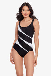 Spectra Helix One Piece Swimsuit Black/White | Miraclesuit