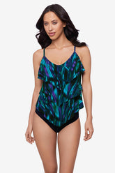Magicsuit Rainfall Rita Tankini Top Separate Black/Multi | Miraclesuit