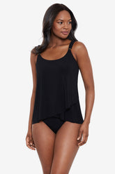 Dazzle Tankini Top Black | Miraclesuit