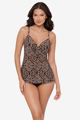 Marina Tankini Top in Scandale Black/Multi | Miraclesuit