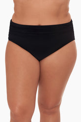 Magicsuit Plus Size Shirred Jersey Swim Bottom Black | Miraclesuit