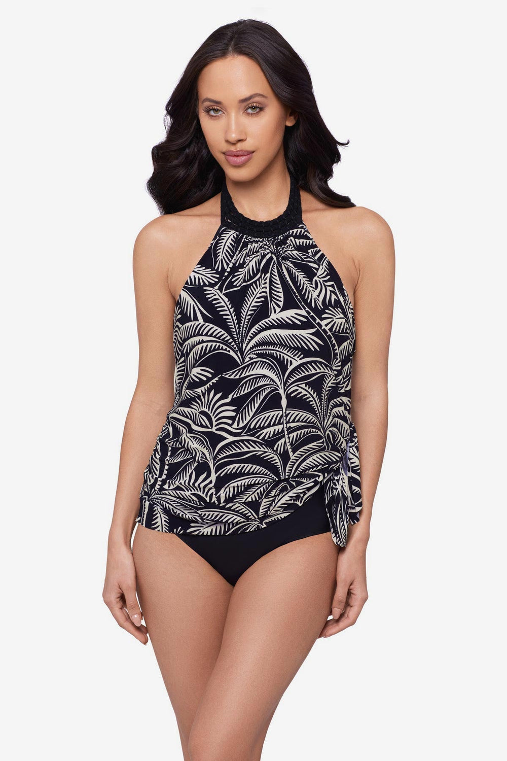 Magicsuit Hearts Of Palm Molly One Piece Swimdress Black/Multi | Miraclesuit