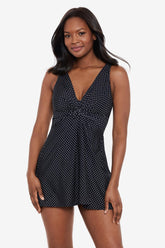 Pin Point Marais Swim Dress Bathing Suit Black/White | Miraclesuit