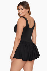Plus Size Swimwear Aurora Swim Dress Black | Miraclesuit