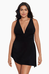 Plus Size Celine Swim Dress Black | Miraclesuit