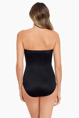 Long Torso Avanti Bandeau One Piece Swimsuit Black | Miraclesuit