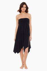 Magicsuit Jersey Handkerchief Convertible Skirt Dress Swim Cover Up Black | Miraclesuit