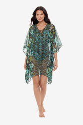 Caftan Cover Up in Florica Black/Multi | Miraclesuit