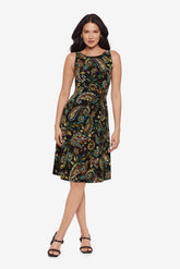 Body by Remi Fit & Flair Shaping Dress in Gypsi Black/Multi | Miraclesuit