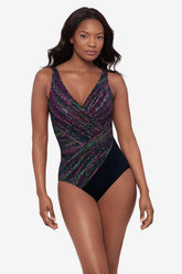 Oceanus One Piece Swimsuit in Light Show Black/Multi | Miraclesuit