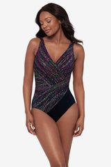 Oceanus One Piece Swimsuit in Light Show Black/Multi | Miraclesuit
