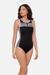 Speed One Piece in Liquid Sculpt Black/White | Miraclesuit