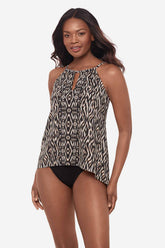 Topkapi Peephole Tankini Top Black/Multi | Miraclesuit