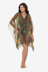 Caftan Cover Up in Sunset Islet Black/Multi | Miraclesuit