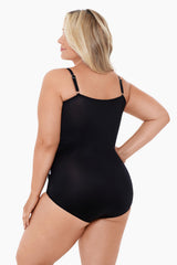 Plus Size Sub Rosa Sanibel One Piece Swimsuit Black/White | Miraclesuit