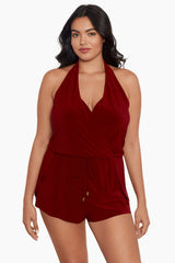Plus Size Bianca Romper Merlot | Miraclesuit