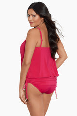 Magicsuit Women's Plus Size Swimwear Solid Susan Underwire Tummy Control One Piece Swimdress Ruby | Miraclesuit
