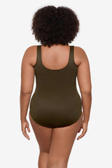 Plus Size Rock Solid Revele One Piece Swimsuit Nori | Miraclesuit