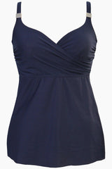 Surplice Underwire Tankini D-DDD Cups Midnight | Miraclesuit