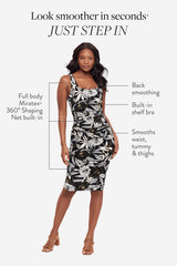 Body by Suki Shaping Dress In Lirios Black/Multi | Miraclesuit