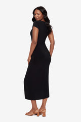 Body by Loki Wrap Front Shaping Dress in Black Black | Miraclesuit