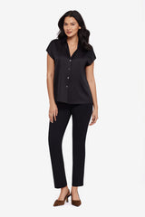 Relaxed Charmeuse Blouse in Black Black | Miraclesuit
