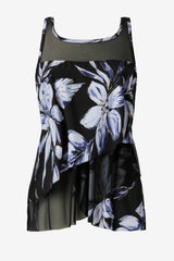Mirage Tankini Top in Fiore Di Luna Black/White | Miraclesuit