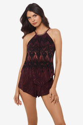 Magicsuit Zabra Goldie One Piece Romper Swimsuit Brown/Multi | Miraclesuit