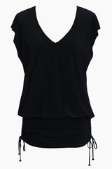Magicsuit Shirred Beach Dress Swim Cover Up Black | Miraclesuit