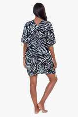 Tigre Sombre Caftan Swim Cover Up Black/White | Miraclesuit