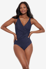 Pin Point Oceanus One Piece Swimsuit Black/White | Miraclesuit