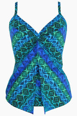 DD-Cup Love Knot Tankini Top in Ocean Ombre Blue/Multi | Miraclesuit