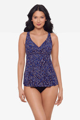 Spotlight Ayla Tankini Top Plum/Multi | Miraclesuit