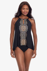 Cappadocia Peephole Tankini Top Black/Multi | Miraclesuit