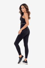 Tummy Control Black Leggings Deep Black | Miraclesuit