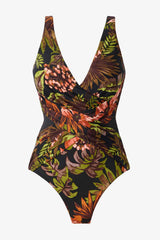 Botanico Crossover One Piece Swimsuit Black/Multi | Miraclesuit