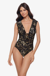 Magicsuit Balinese Dash One Piece Swimsuit Black/Multi | Miraclesuit