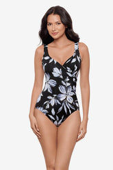It's A Wrap One Piece in Fiore Di Luna Black/White | Miraclesuit