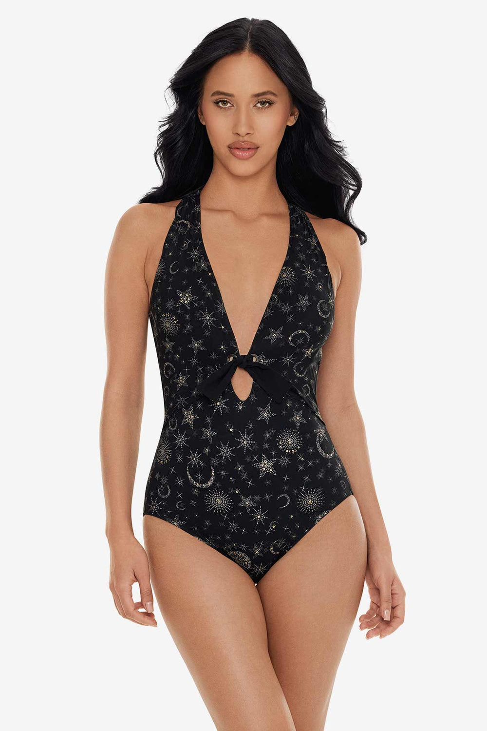 Halle One Piece in Lucky Stars Black/Gold | Miraclesuit