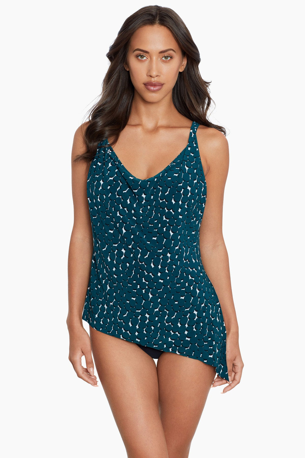 Magicsuit Shadow Dot Winnie Tankini Teal/Black | Miraclesuit