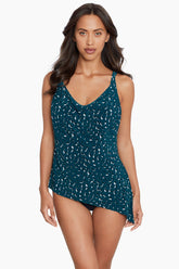 Magicsuit Shadow Dot Winnie Tankini Teal/Black | Miraclesuit