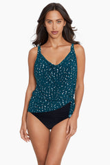 Magicsuit Shadow Dot Winnie Tankini Teal/Black | Miraclesuit