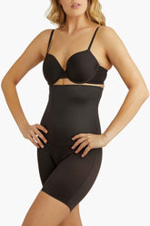 Comfy Curves Hi-Waist Long Leg Thigh Slimmer Shapewear Black | Miraclesuit
