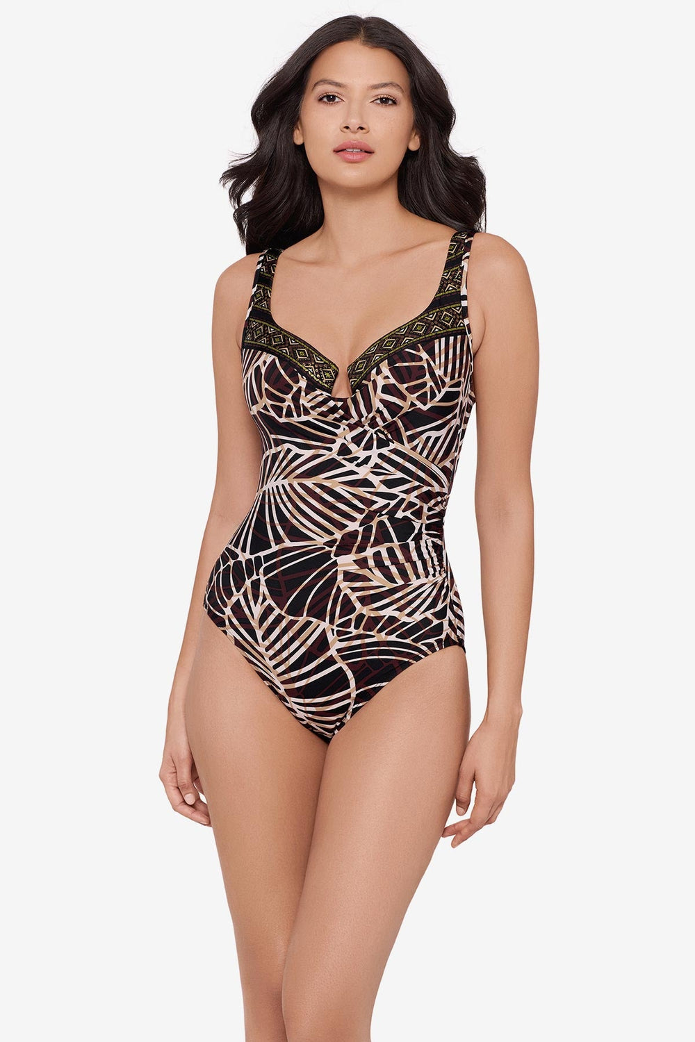 Escape One Piece Swimsuit in Let's Be Fronds Black/Multi | Miraclesuit