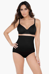 Comfy Curves Hi Waist Brief Shapewear Black | Miraclesuit