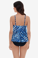 Chloe Tankini Top in Quill Blue/Multi | Miraclesuit